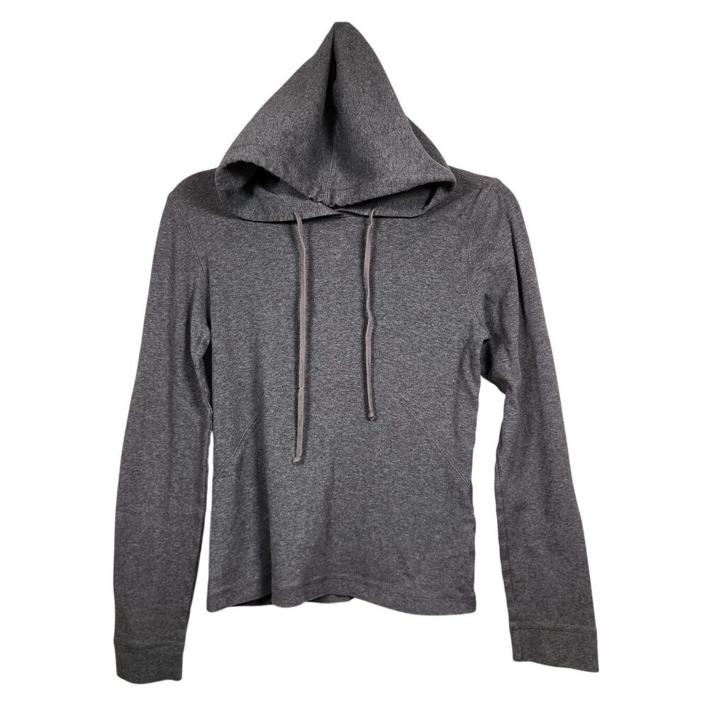 Vintage y2k J. Crew Gray Hoodie Sweatshirt Pullover Collegiate Med Cotton